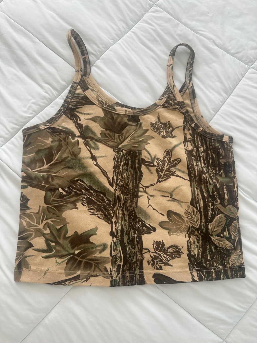 ARQ Camo Print Cropped Tank Top